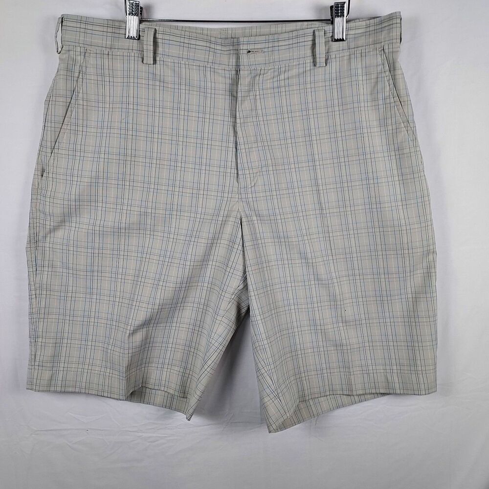 Nike Golf Men’s Plaid Performance Dri‑Fit Shorts 36 • Flat‑Front, Polyester Stre